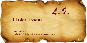 Lisko Ivonn névjegykártya